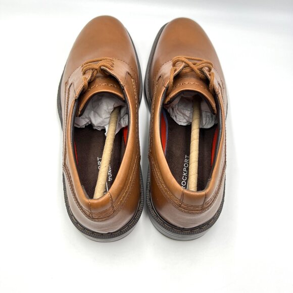 9W 9 WIDE WIDTH Rockport Mens Tanner Plain Toe Brown Leather Oxfords Dress Shoes main image 7